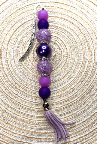 Purple Lovers Silicone beaded book mark