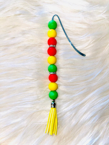 Red Yellow Green Silicone Beaded Bookmark